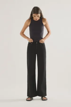 Mia Mid Wide Leg Jean - Black