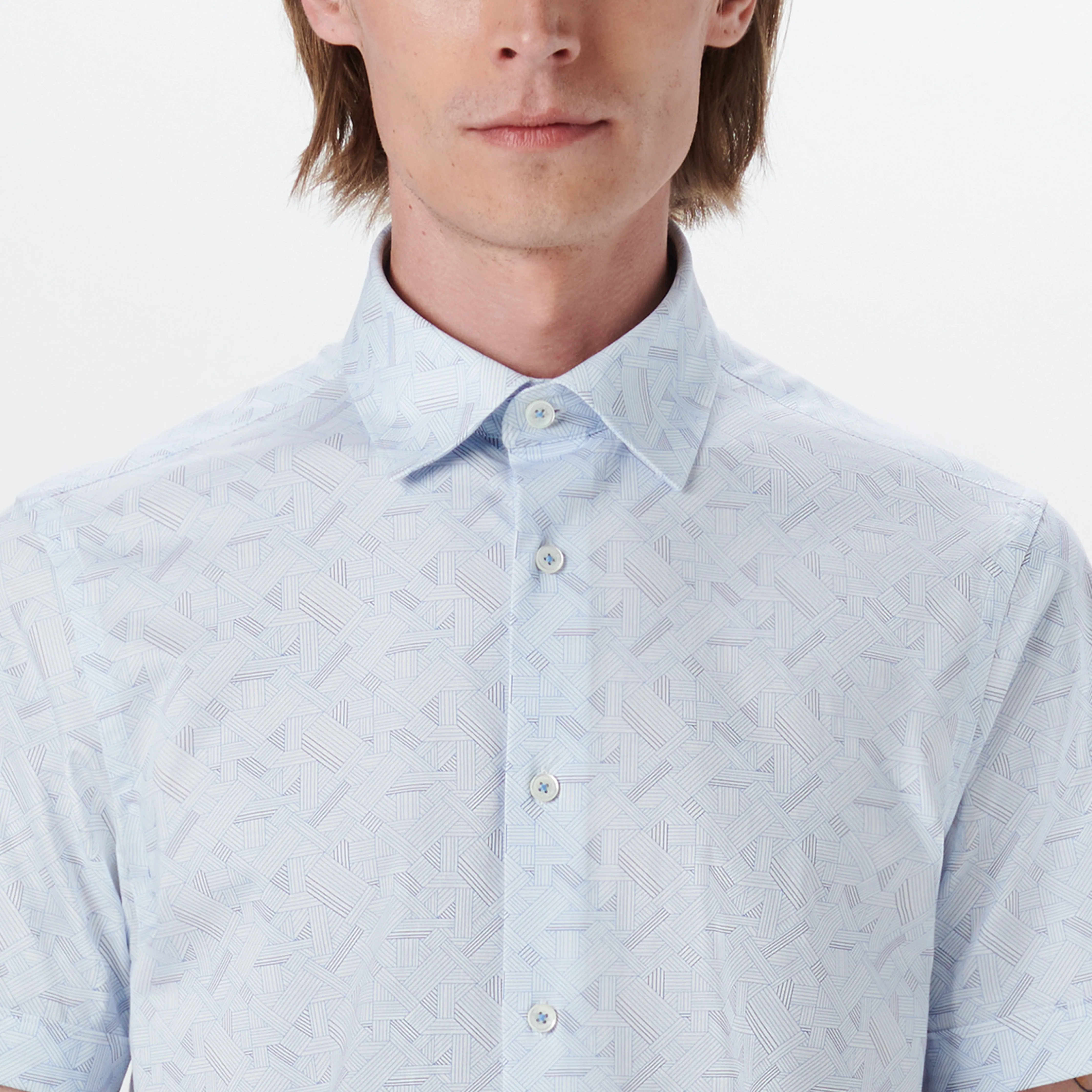 MILES Basketweave Check OoohCotton Short Sleeve Shirt