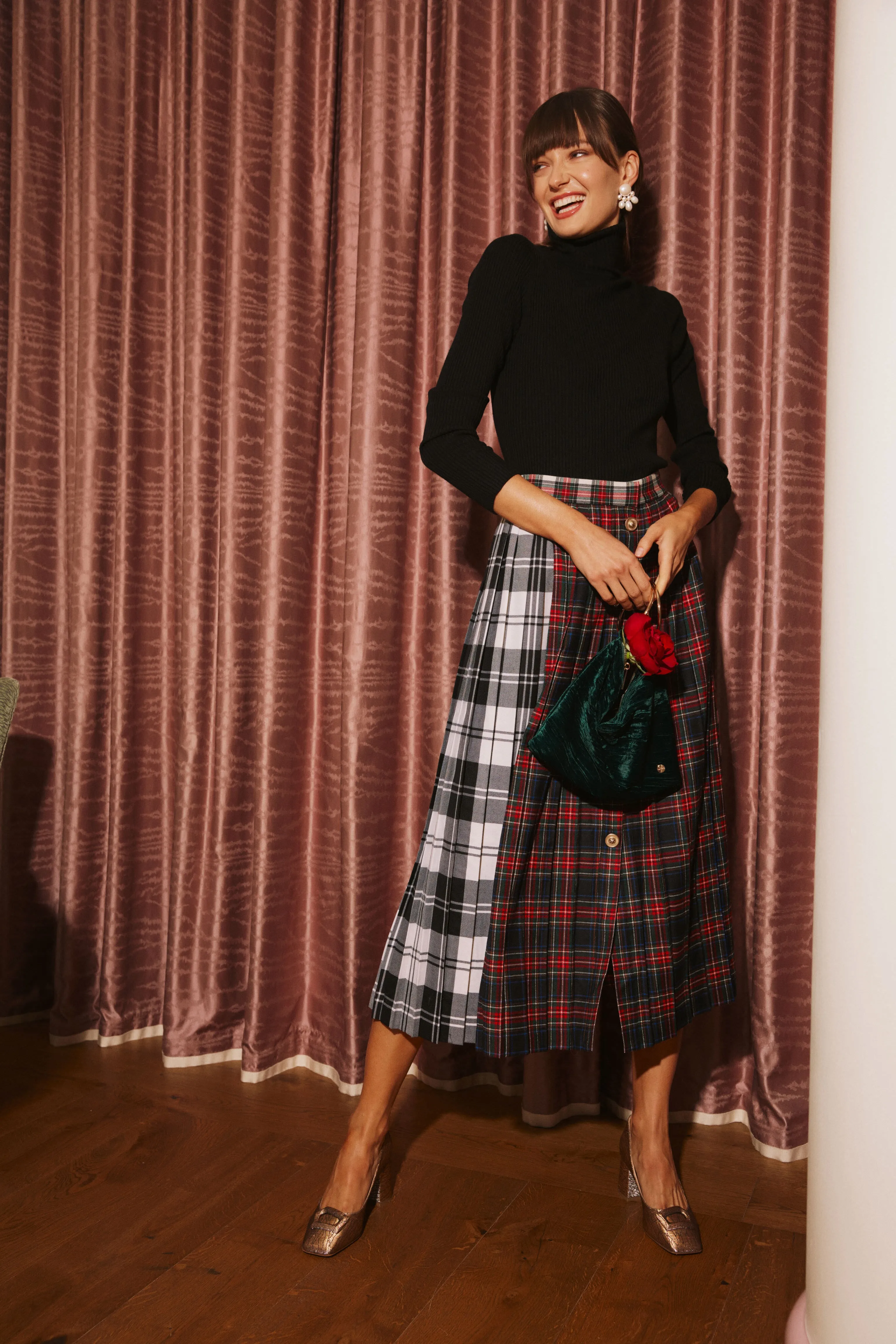 Mixed Plaid Harlan Skirt