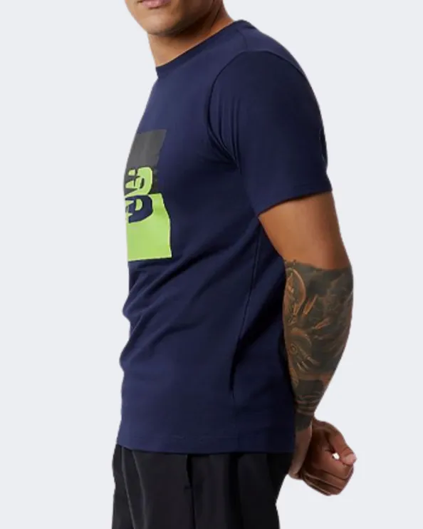 New Balance Sport Flying Men Lifestyle T-Shirt Navy/Lime Mt21906-Pg