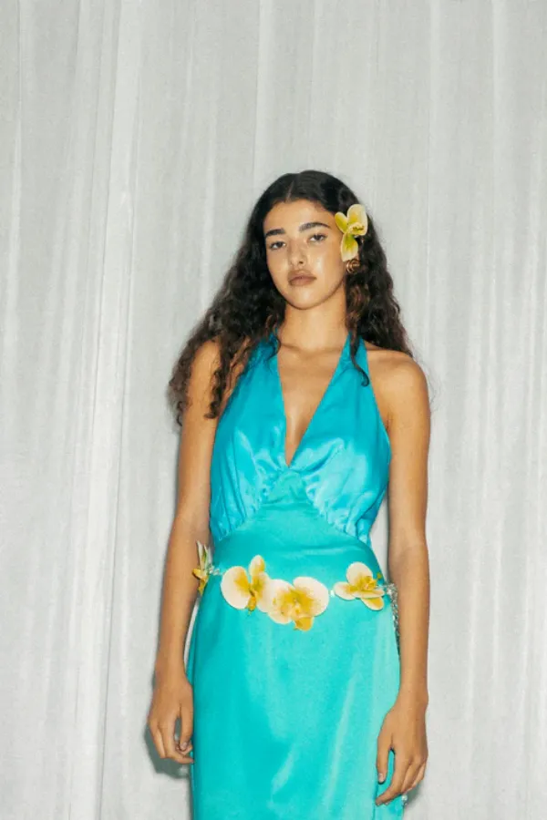 Oahu Slip Dress Aquamarine