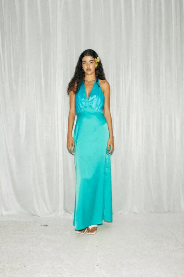 Oahu Slip Dress Aquamarine