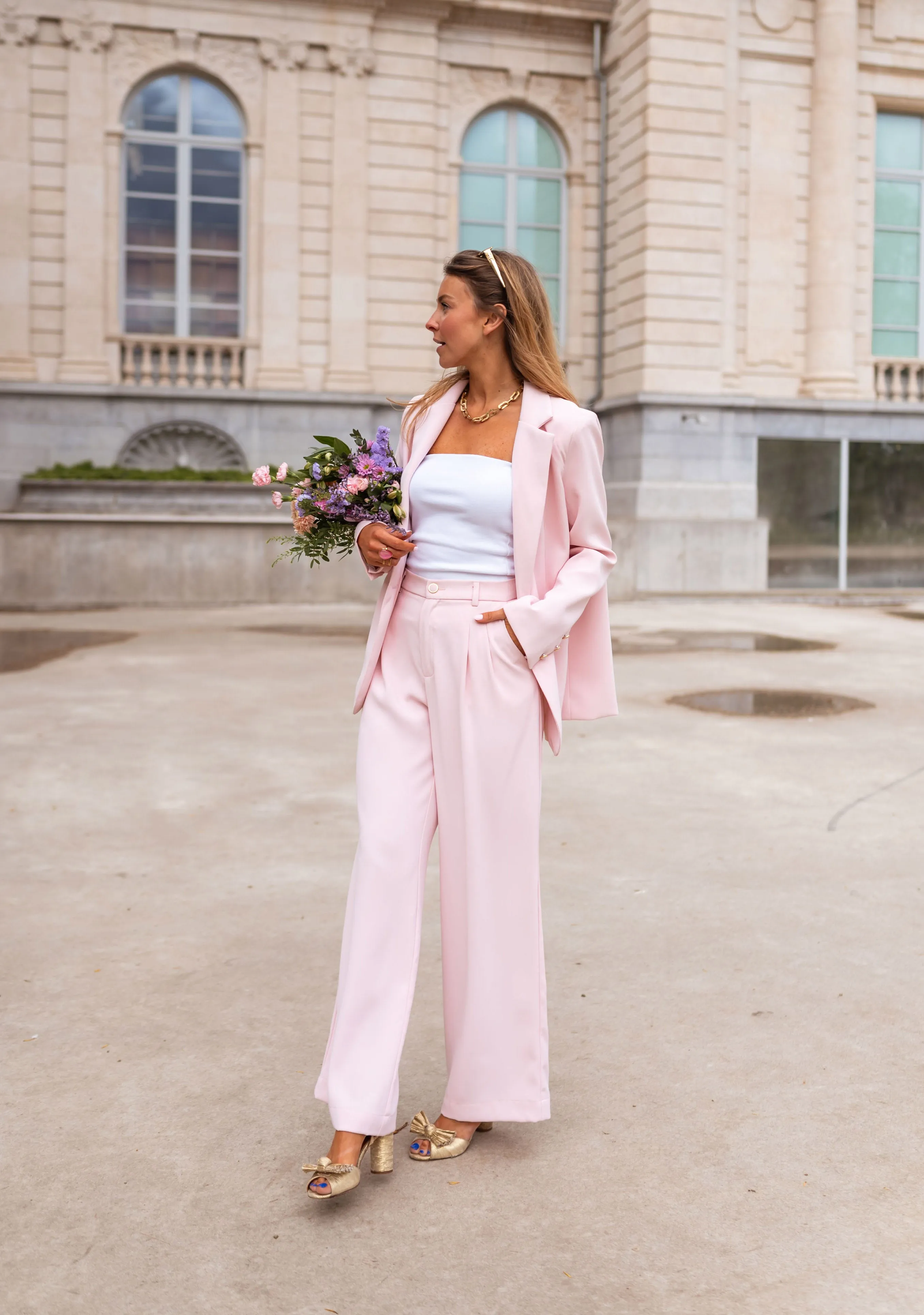 Pantalon Harmonie - rose poudré