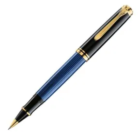 Pelikan Souveran R400 Rollerball Pen - Blue with Gold Trim