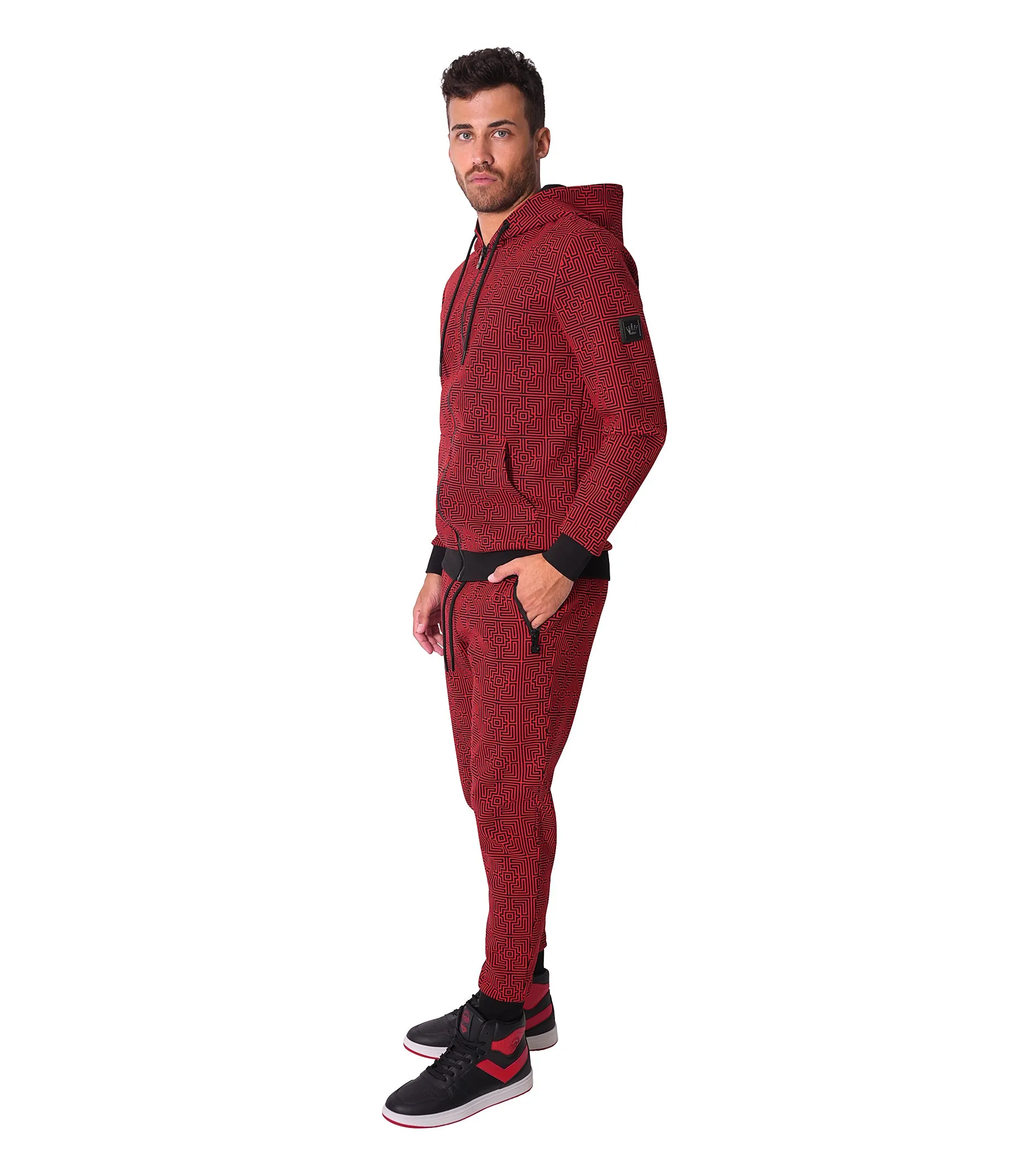 Perth Abstract Red Hoodie