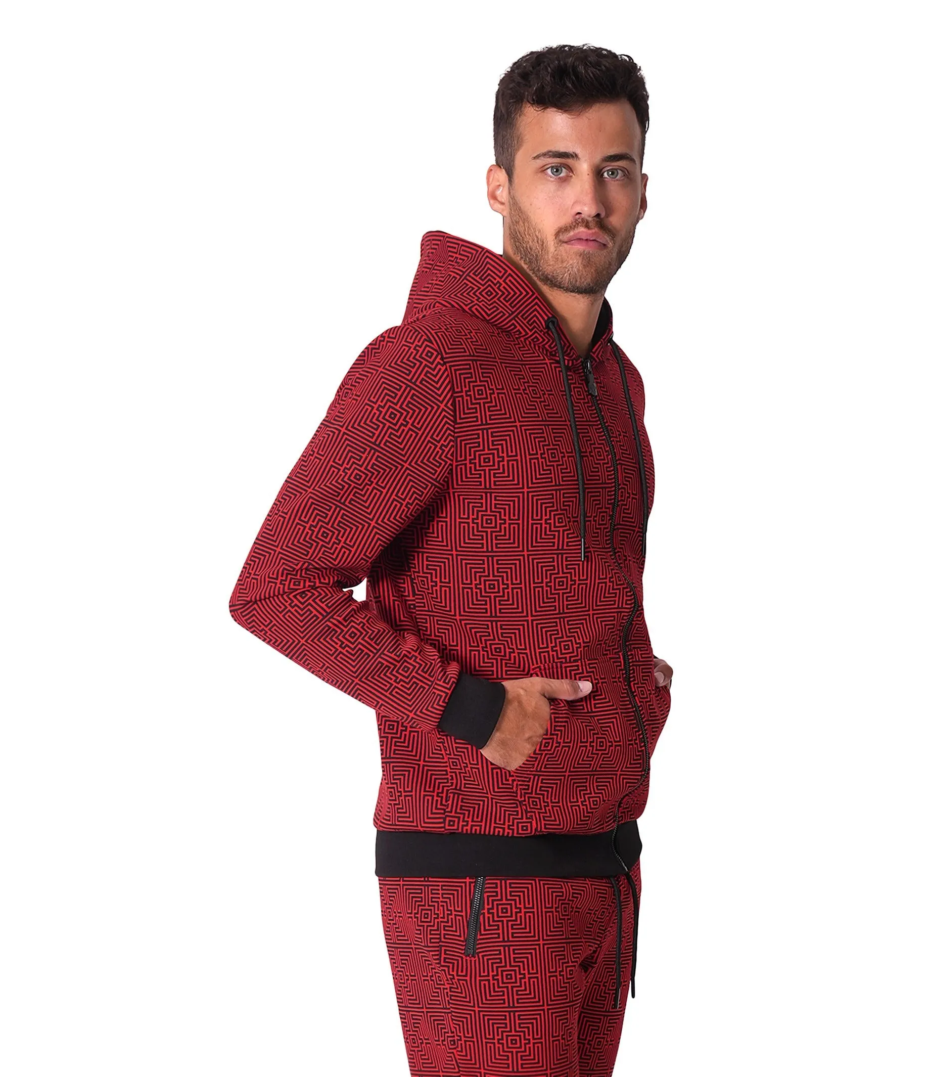 Perth Abstract Red Hoodie