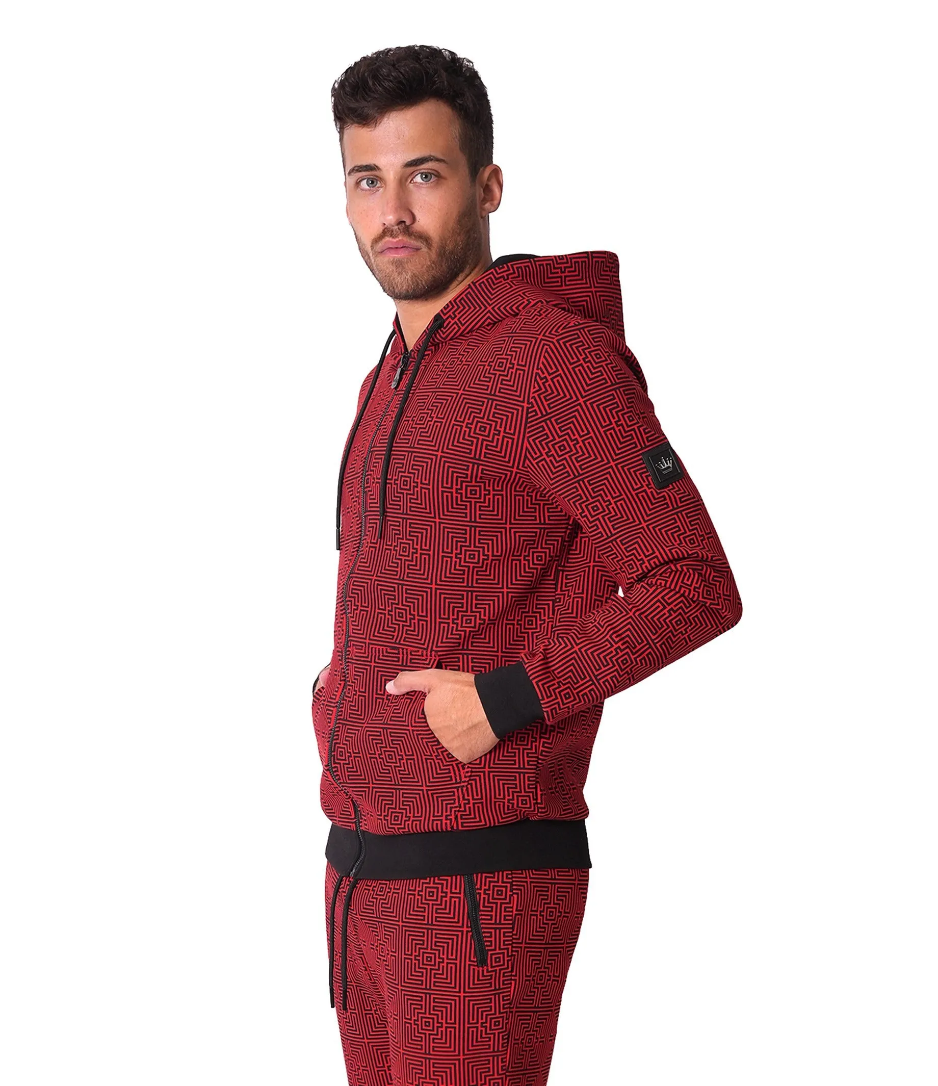 Perth Abstract Red Hoodie