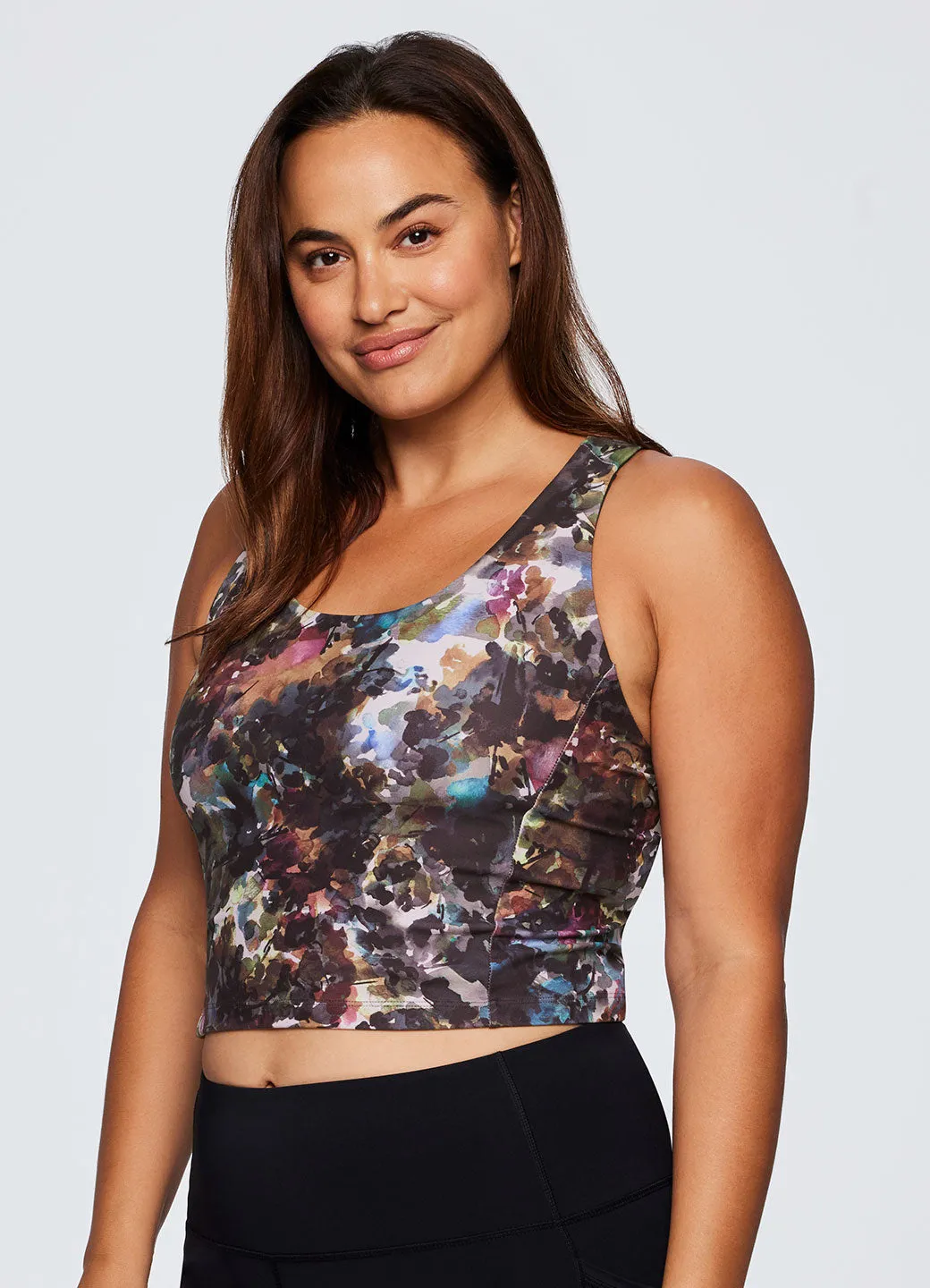 Plus Botanical Floral Shelf Bra Tank