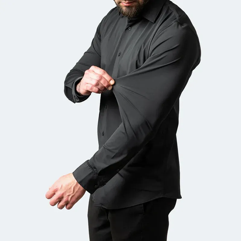 Plus Size 7XL 6XL High Elasticity Seamless Spandex Shirt Men