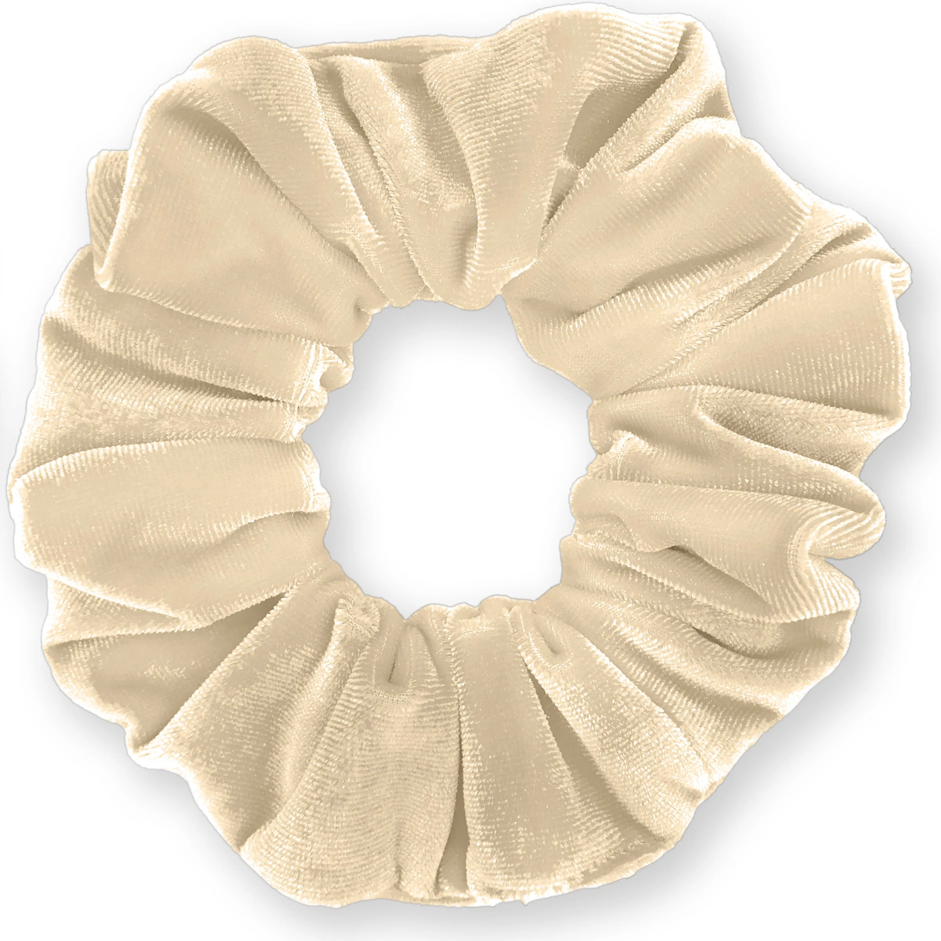 Plush Velvet Scrunchie Available in 3 Sizes Made in the USA Beige