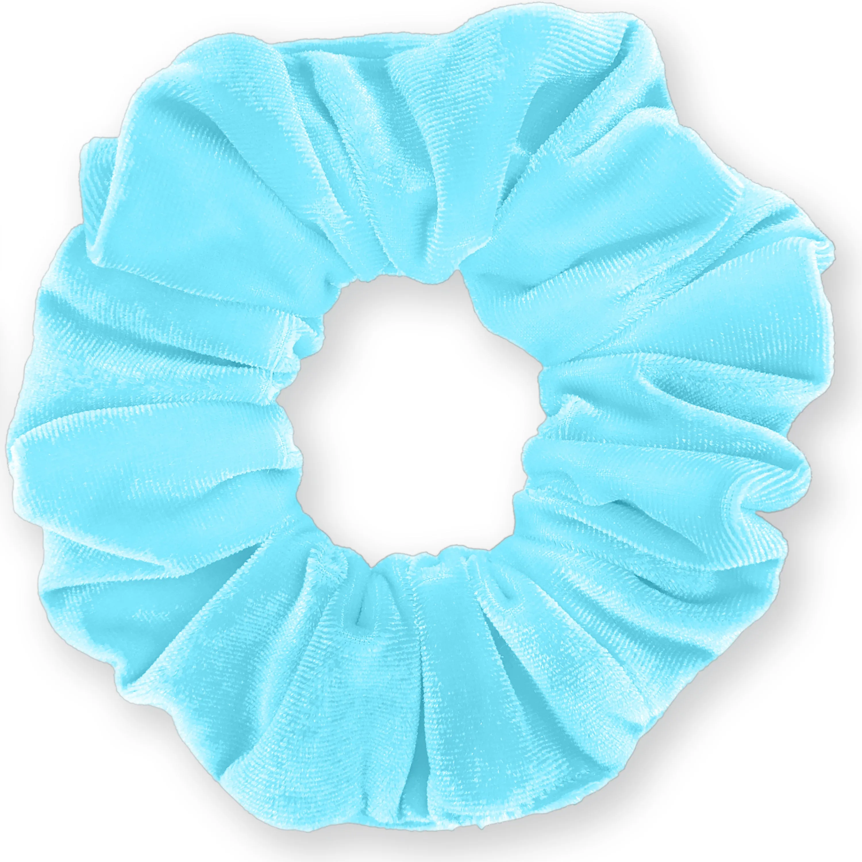 Plush Velvet Scrunchie Available in 3 Sizes Made in the USA Light Blue