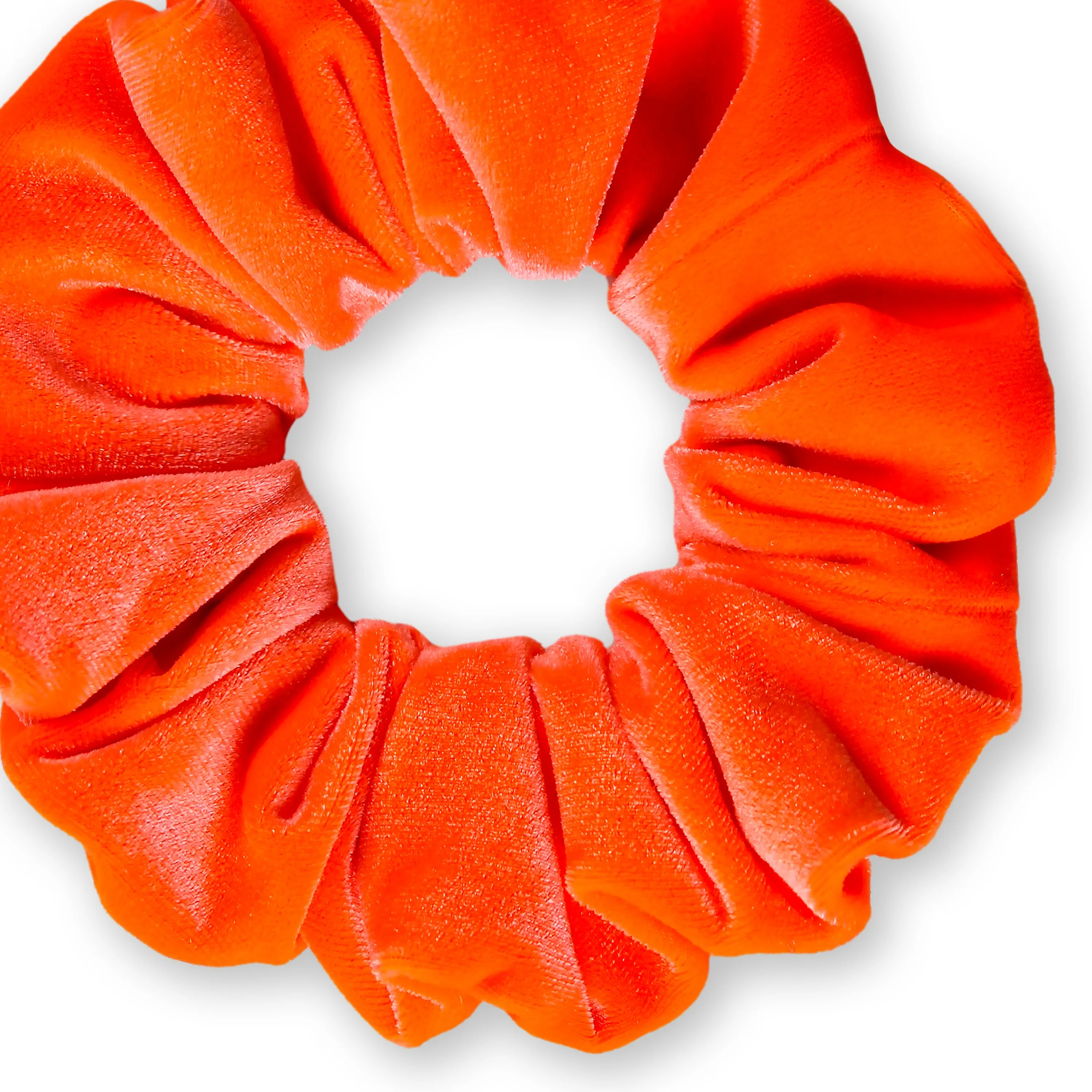 Plush Velvet Scrunchie Available in 3 Sizes Made in the USA Neon Orange