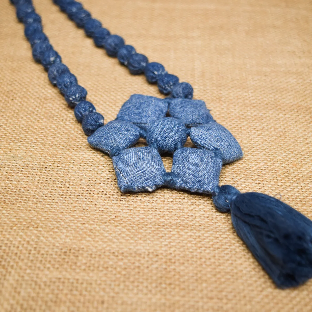 Pratyaksha- Upcycled Denim Necklace by Dwij