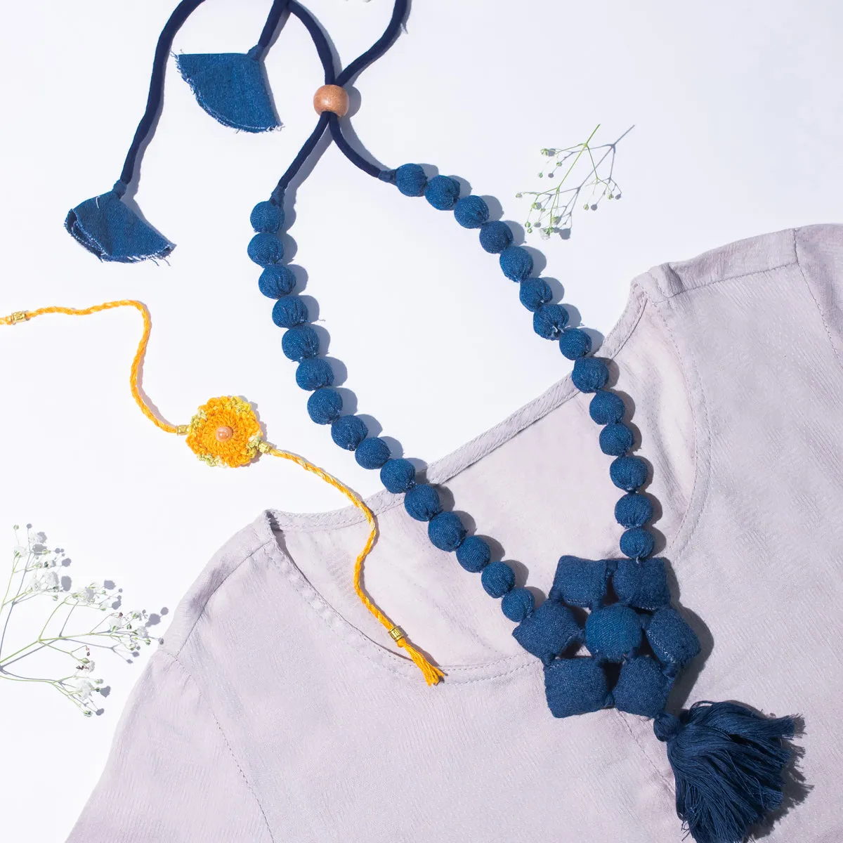 Pratyaksha- Upcycled Denim Necklace by Dwij