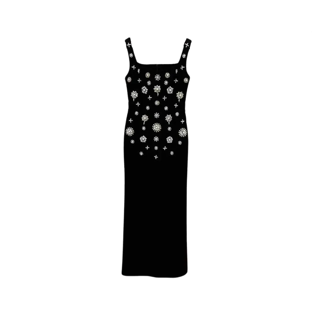 Pre Order:  Beaded Crystal Slim Fit Maxi Dress