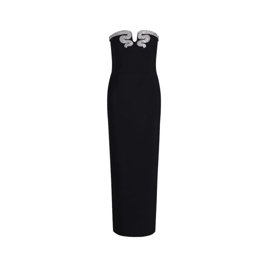 Pre Order:  Crystal Embellishment High Waist Wrapped Hip Bandage Dress