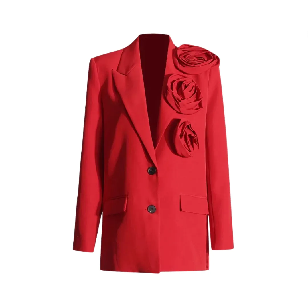 Pre Order: Scarlet 3D Roses Blazer