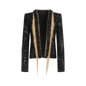 Pre Order:  Tassel Chain Sequined Blazer