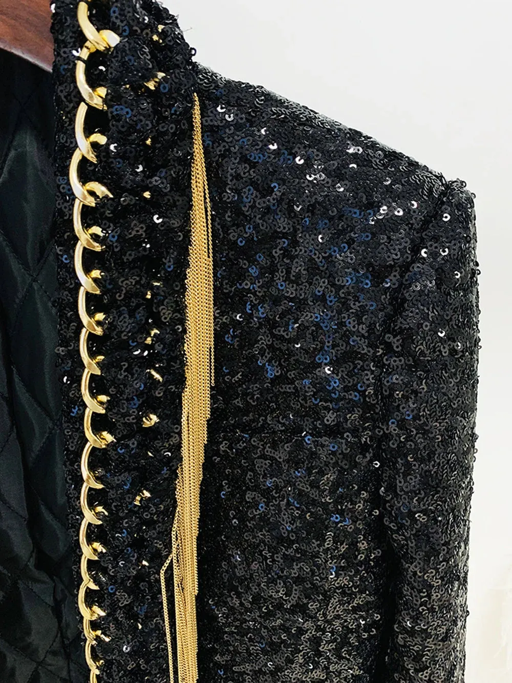 Pre Order:  Tassel Chain Sequined Blazer