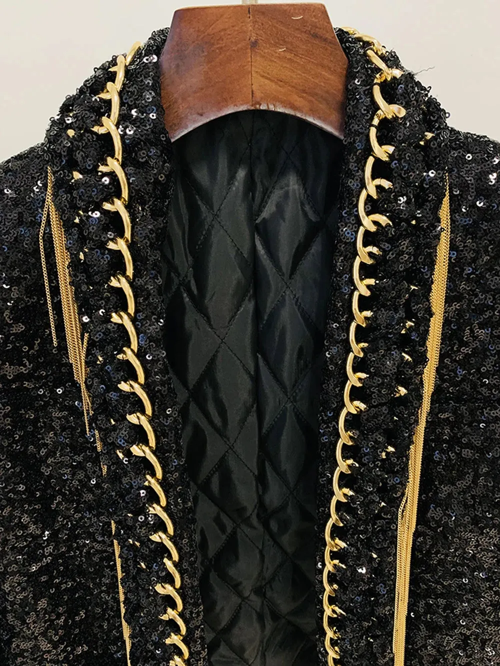 Pre Order:  Tassel Chain Sequined Blazer