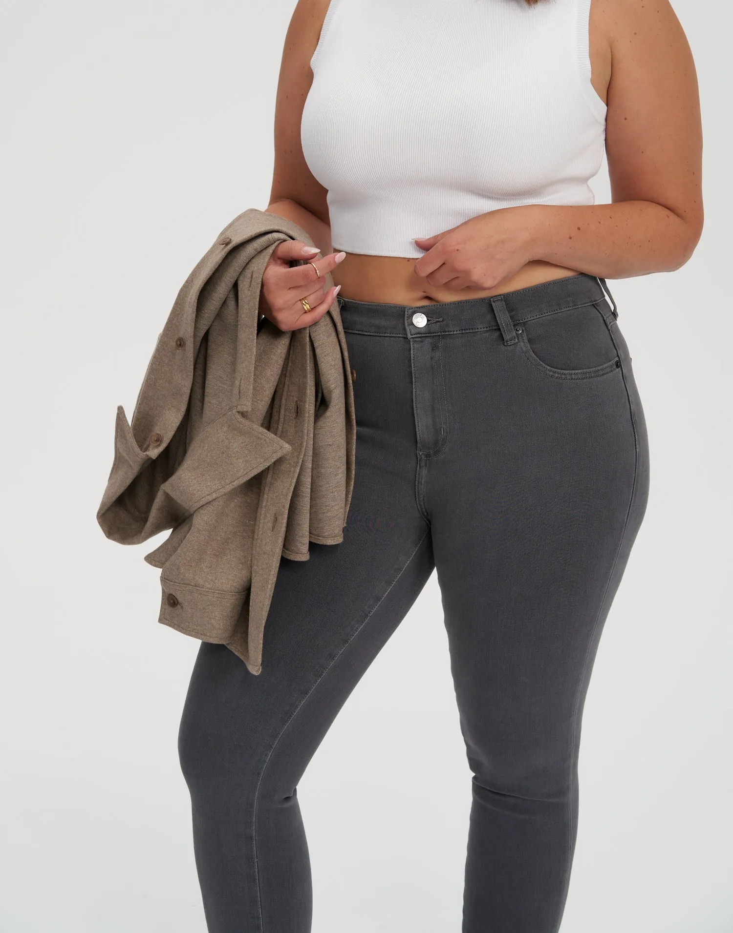 RACHEL SKINNY JEANS /30" GREY STEEL