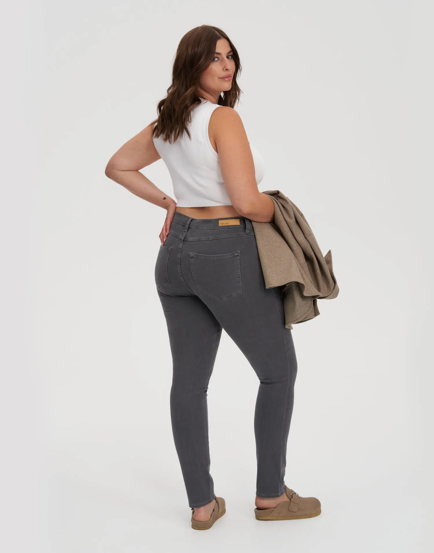 RACHEL SKINNY JEANS /30" GREY STEEL