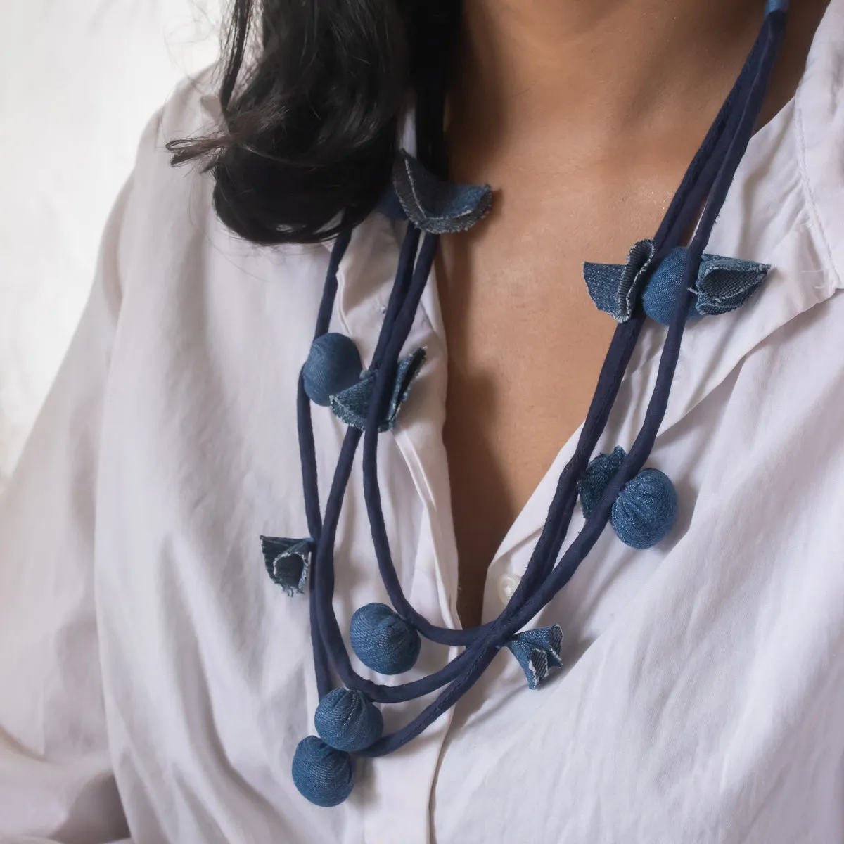 Ratnapriya- Upcycled Denim Necklace by Dwij