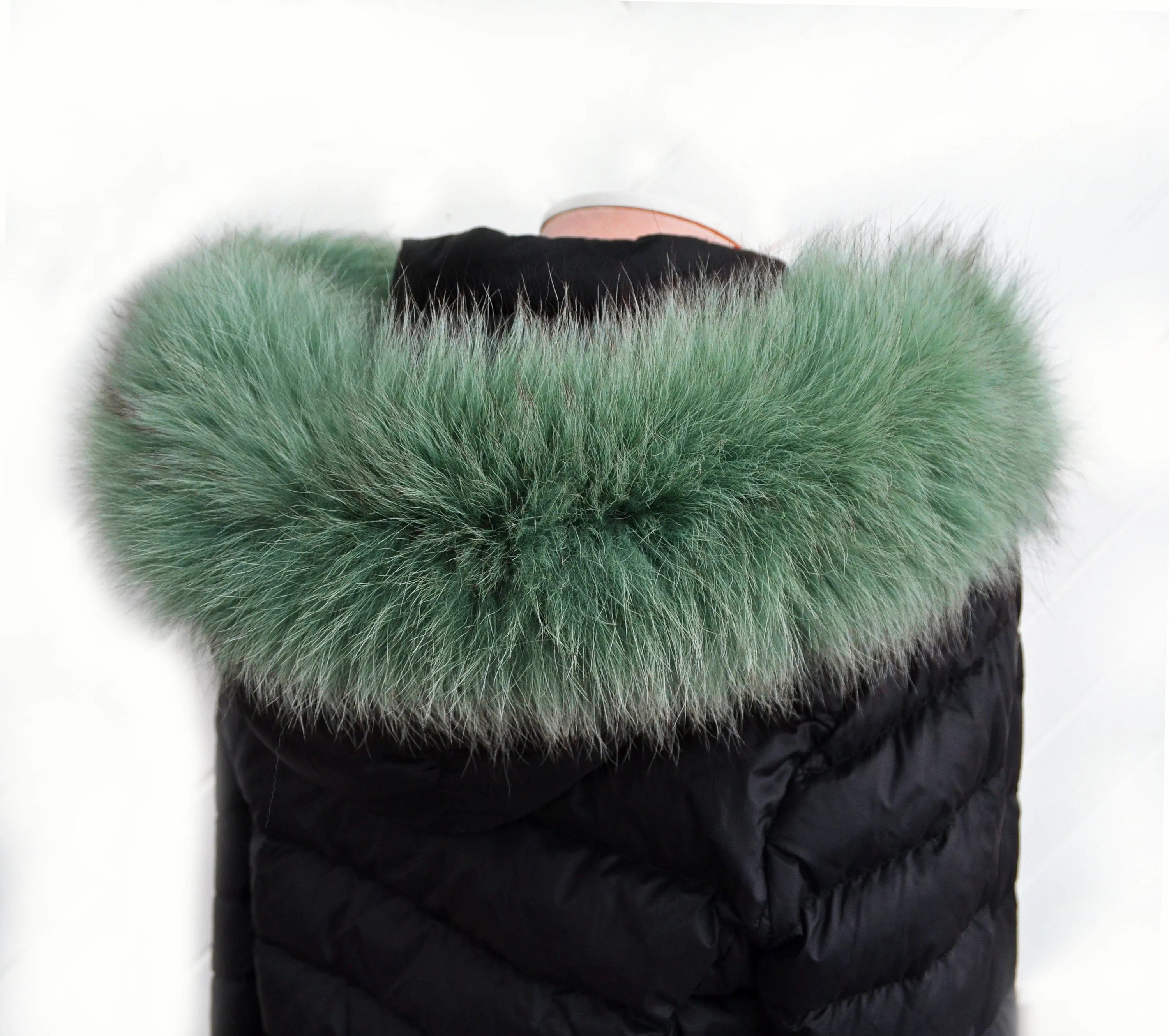 READY to SHIP Double Real Fox Fur (Tail) Trim Hood, Fox Fur Collar, Fur collar trim,  Fur Scarf, Fur Ruff, Fox Fur Hood, Hood Fur, stripe