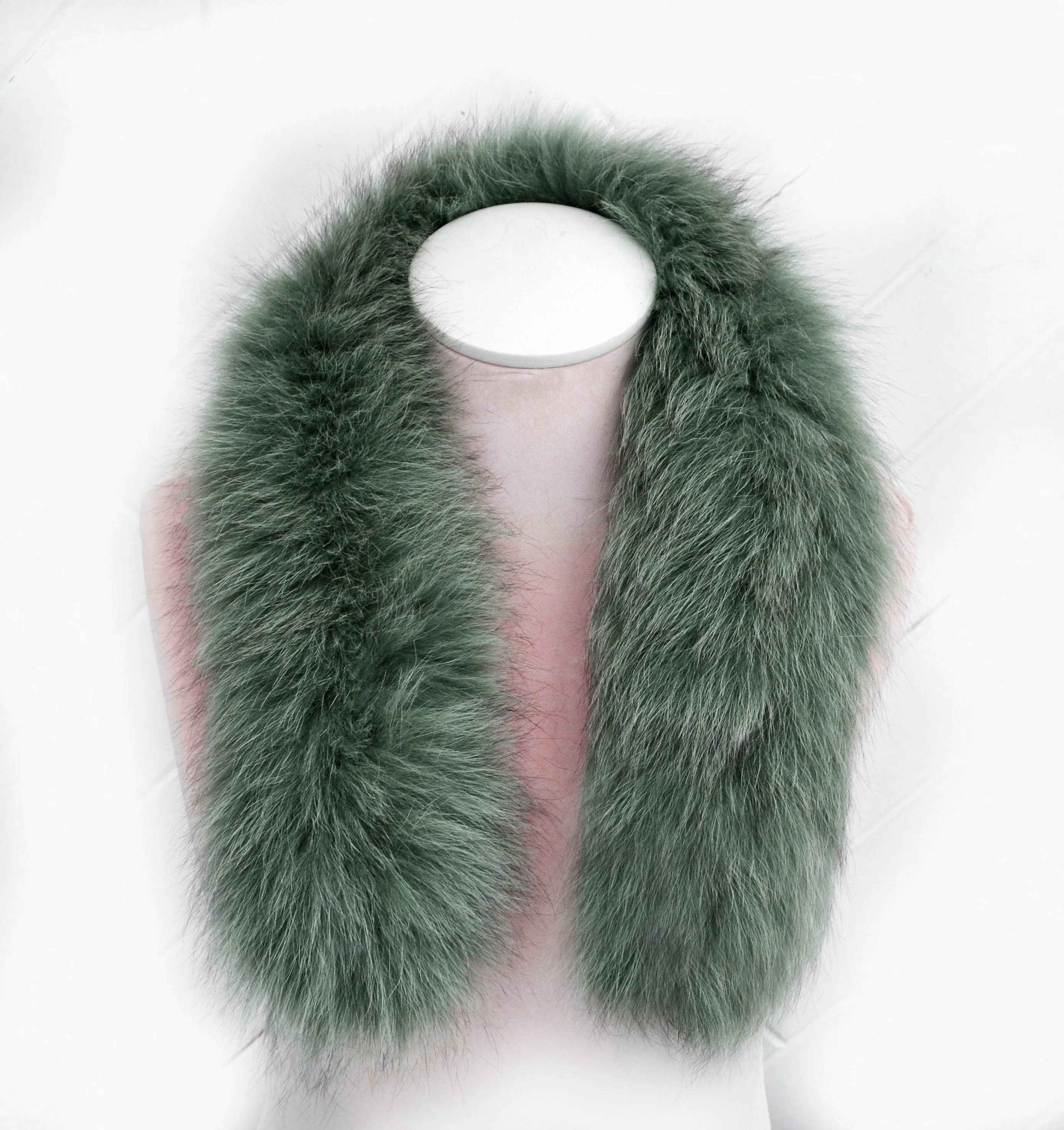 READY to SHIP Double Real Fox Fur (Tail) Trim Hood, Fox Fur Collar, Fur collar trim,  Fur Scarf, Fur Ruff, Fox Fur Hood, Hood Fur, stripe