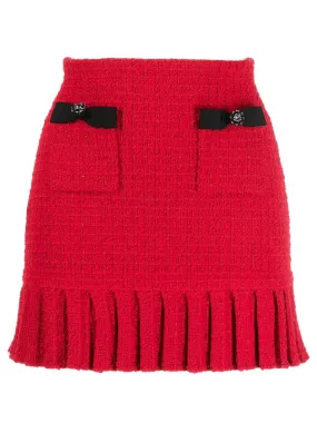 Red Knit Mini Skirt