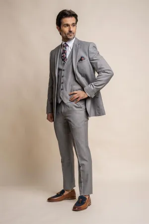 Reegan Grey Long Three Piece Suit