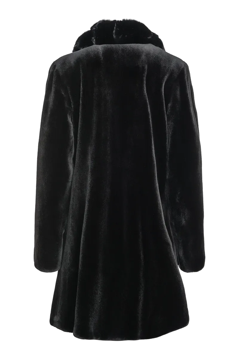 Reversible Sheared Mink and Chinchilla Fitted Mid-Length Fur Coat