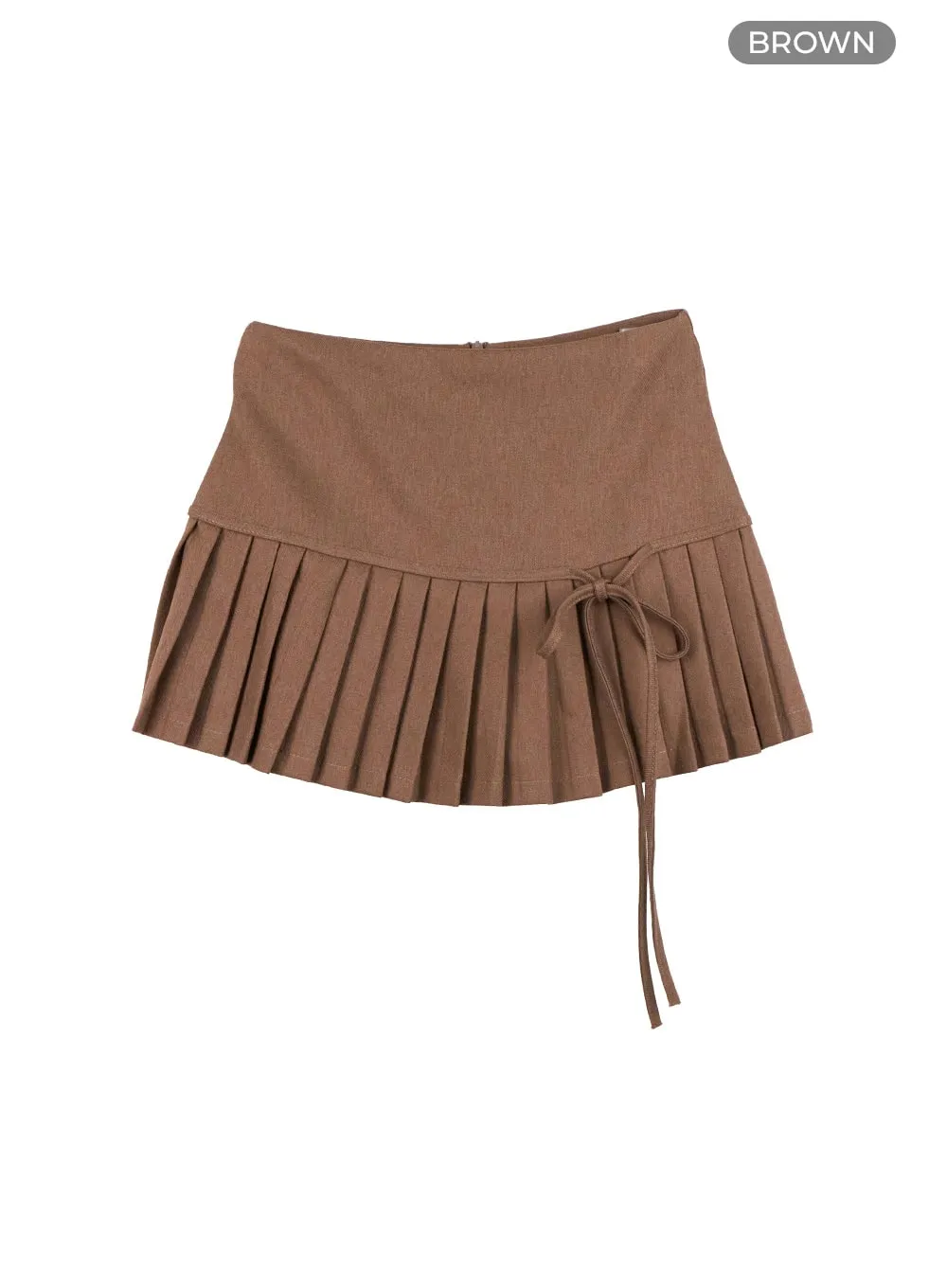 Ribbon Pleated Trim Mini Skirt OO407