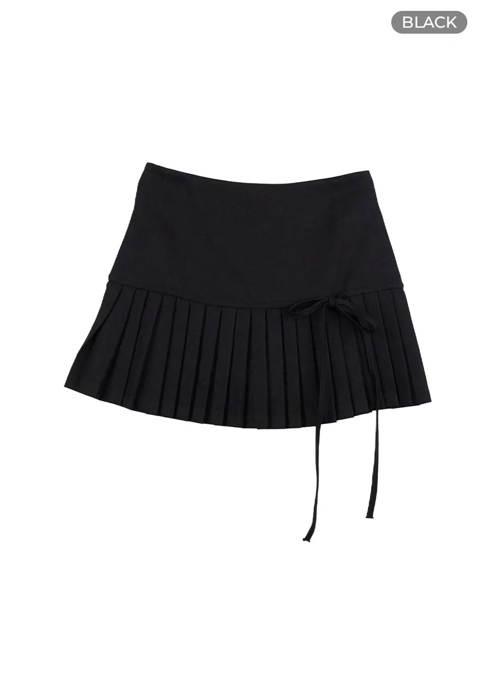 Ribbon Pleated Trim Mini Skirt OO407