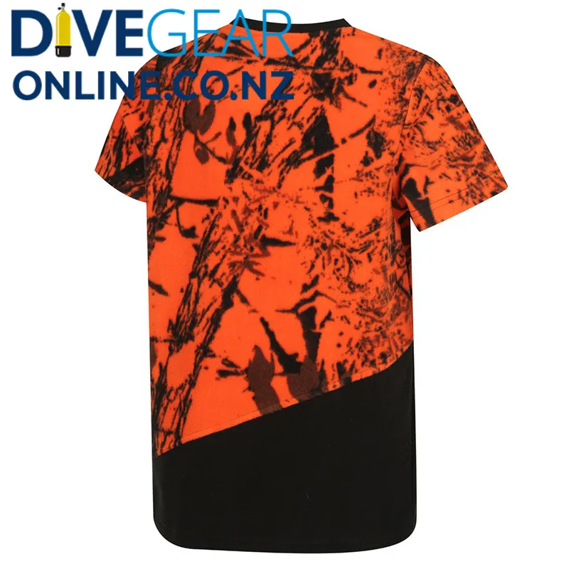 Ridgeline Kids Spliced Tee Blaze Orange Camo