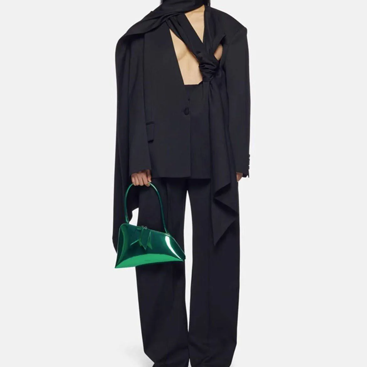 Rinda Pleated Wide-leg Pants With Oversized Blazer