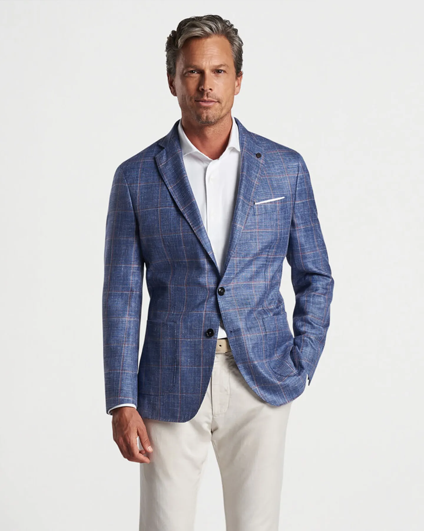 ROSEVILLE WINDOWPANE SOFT JACKET - BLUE PEARL