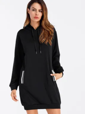 “Round da way” Side pocket hoodie sweater dress