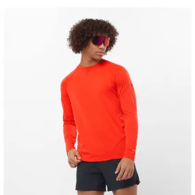 Salomon | Men's Cross Run Long Sleeve T-Shirt - Cherry Tomato