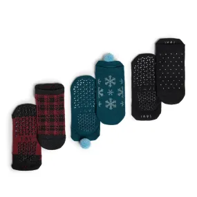 Savvy 3 Pack Grip Socks - Winter Night (Pilates / Barre)