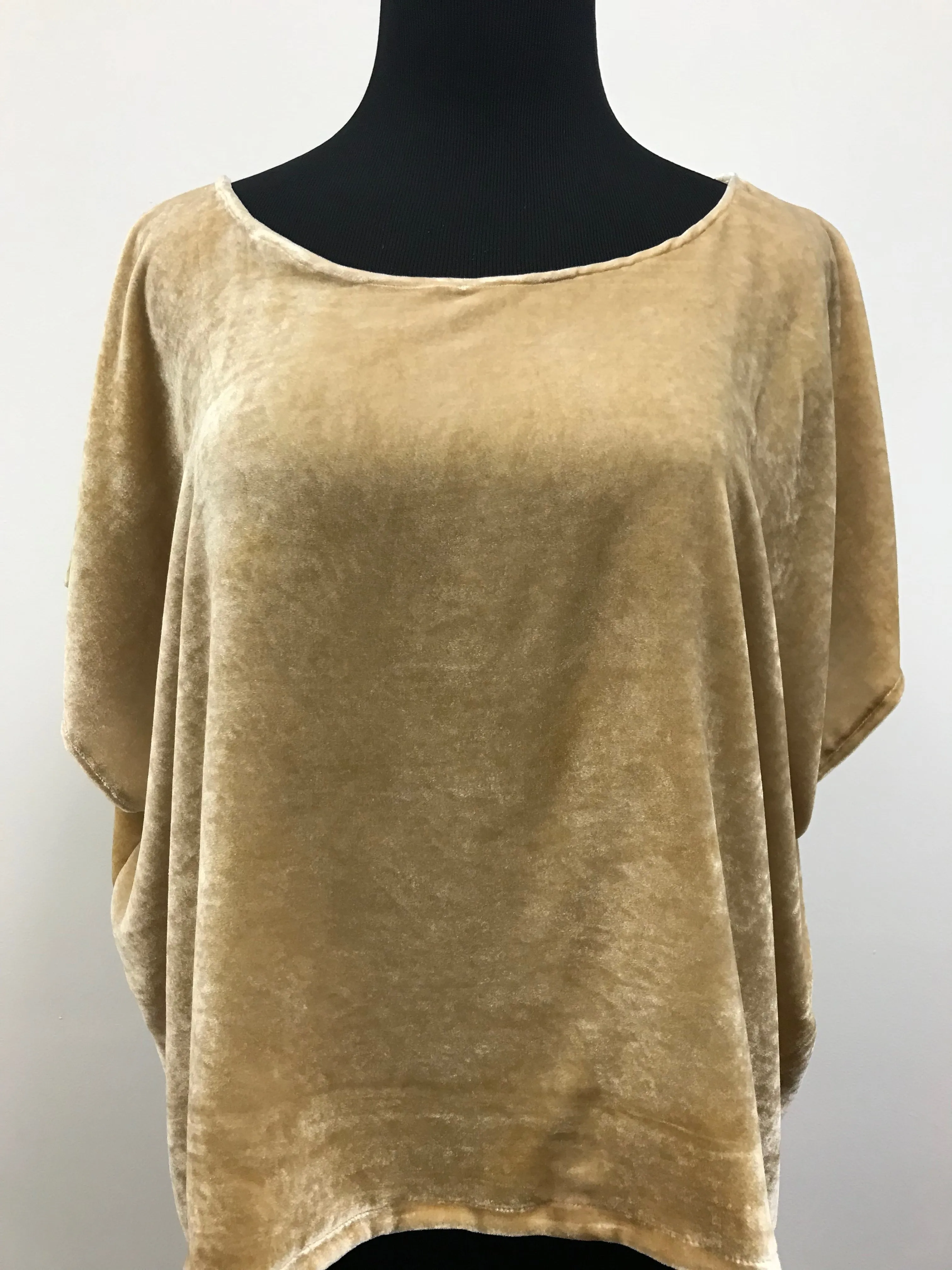 Scoop Neck Top in Cream Velvet