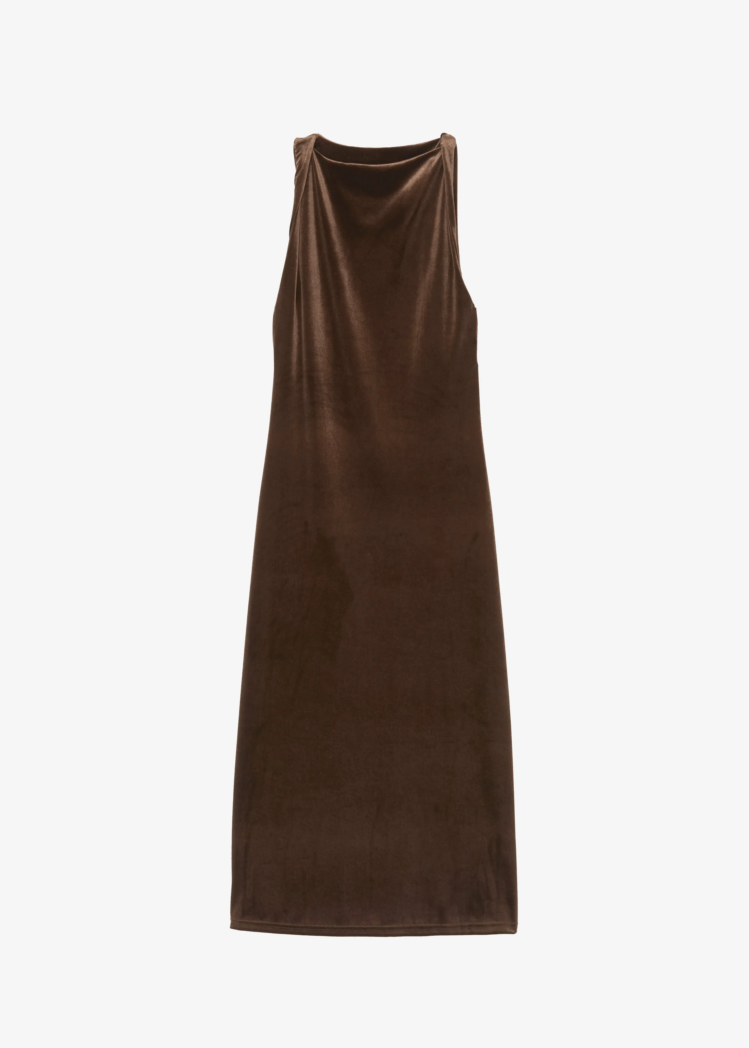 Sinai Twisted Velvet Dress - Brown