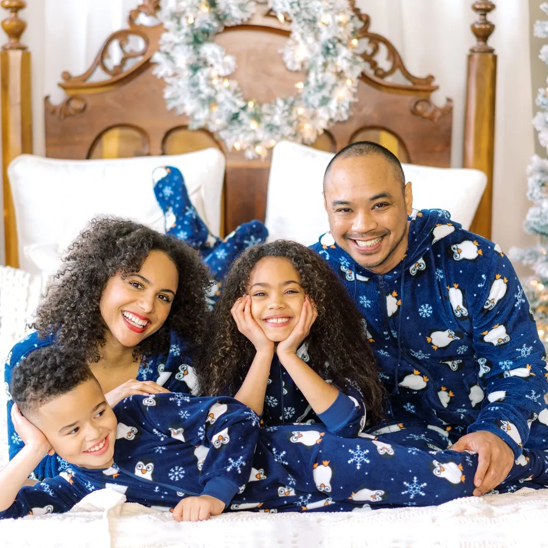 SleepytimePjs Family Matching Fleece Penguin Footed Onesie Pajamas