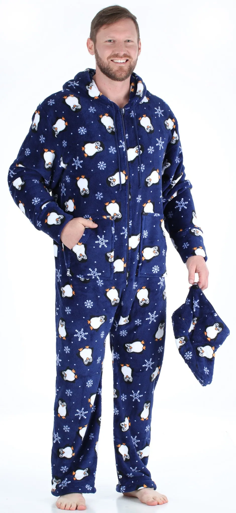 SleepytimePjs Family Matching Fleece Penguin Footed Onesie Pajamas