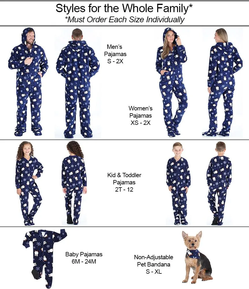 SleepytimePjs Family Matching Fleece Penguin Footed Onesie Pajamas