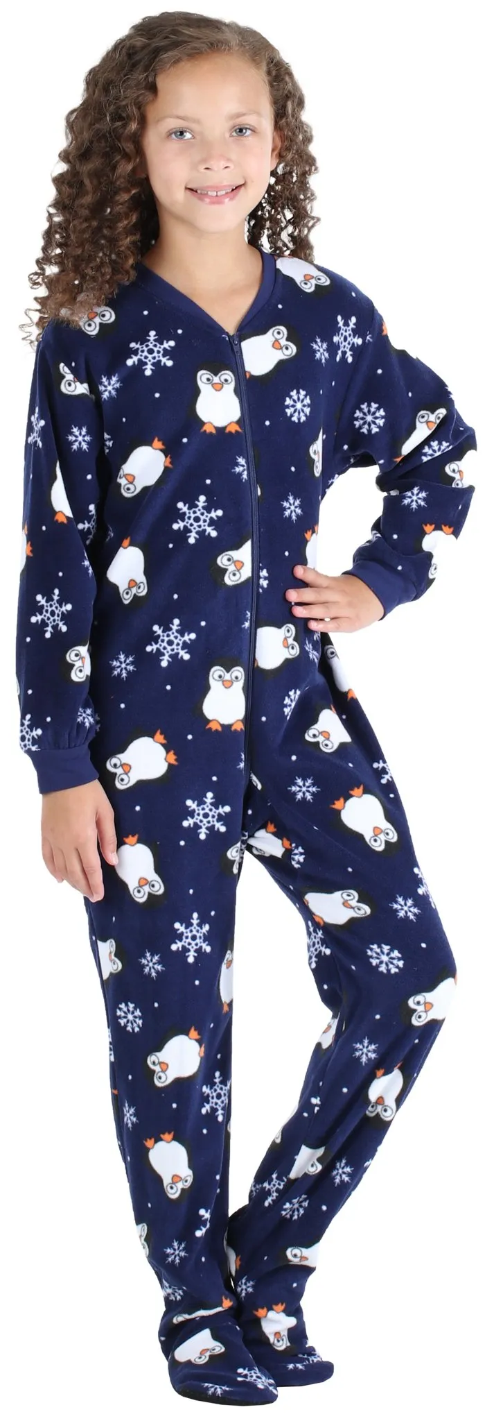 SleepytimePjs Family Matching Fleece Penguin Footed Onesie Pajamas