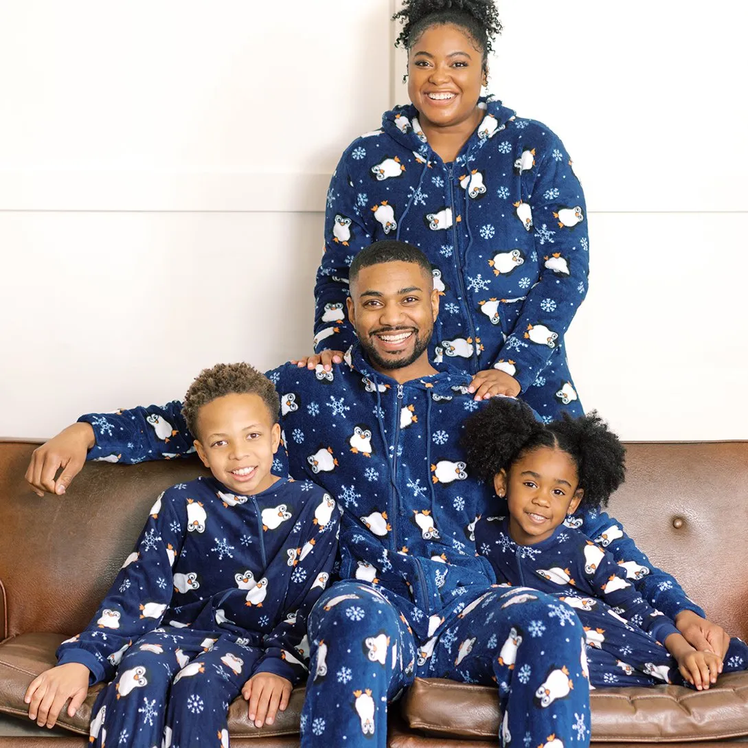 SleepytimePjs Family Matching Fleece Penguin Footed Onesie Pajamas