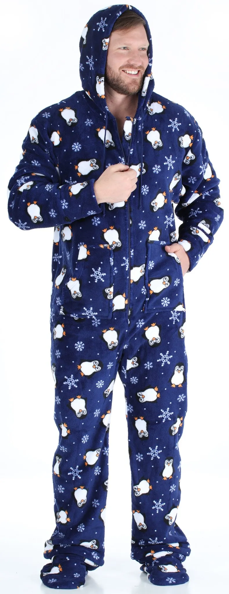 SleepytimePjs Family Matching Fleece Penguin Footed Onesie Pajamas