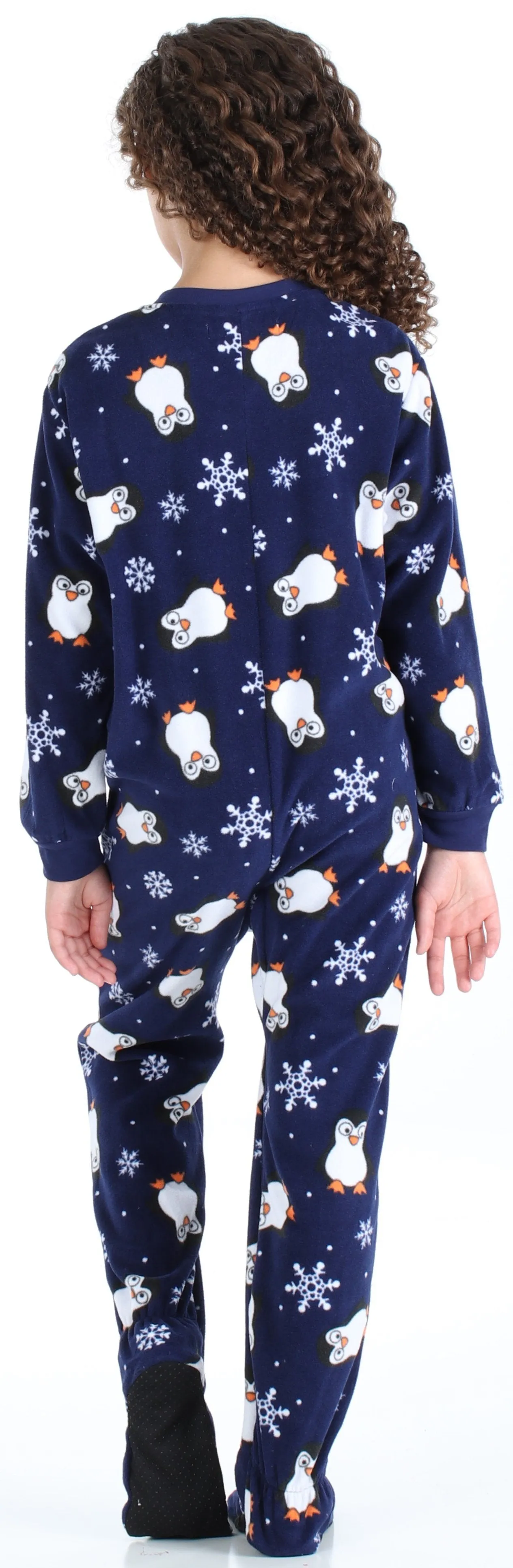 SleepytimePjs Family Matching Fleece Penguin Footed Onesie Pajamas