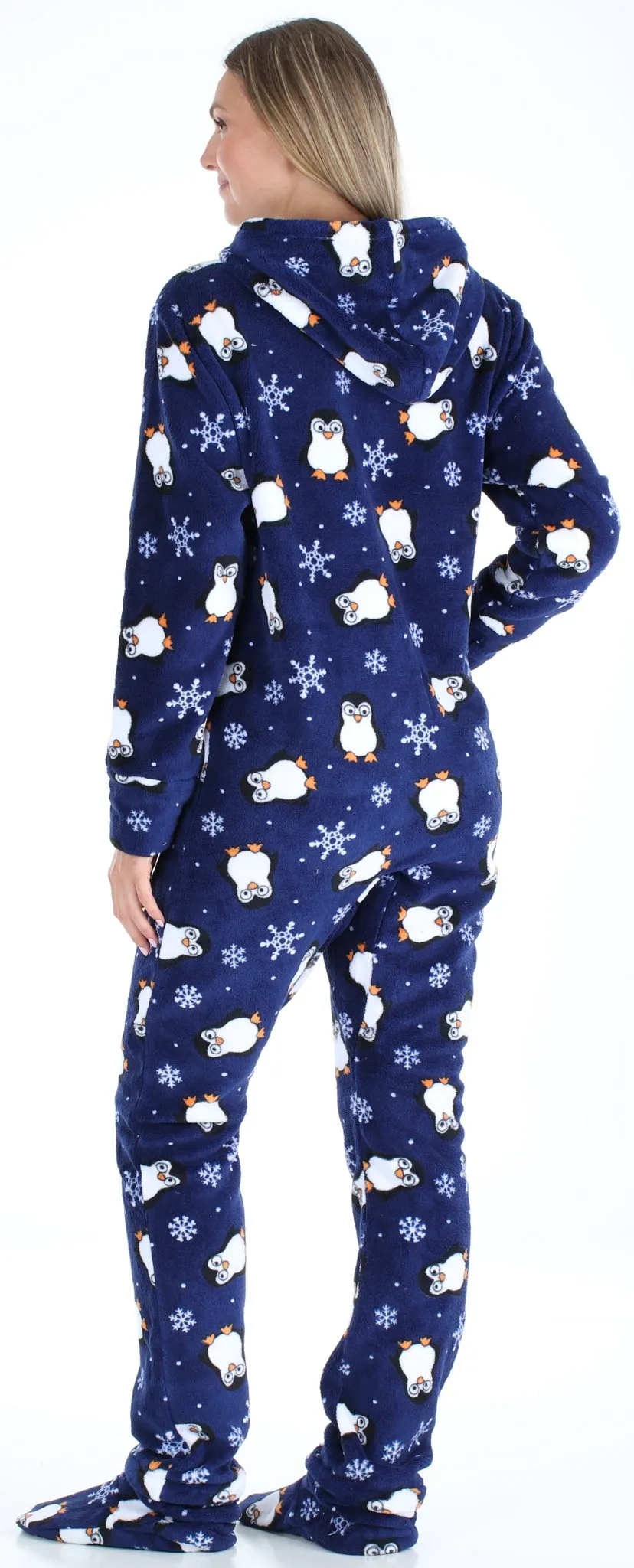 SleepytimePjs Family Matching Fleece Penguin Footed Onesie Pajamas